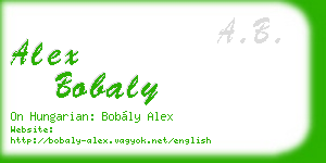alex bobaly business card